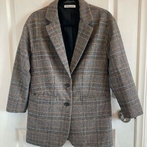 Reformation Women's Plaid Coat - Gray